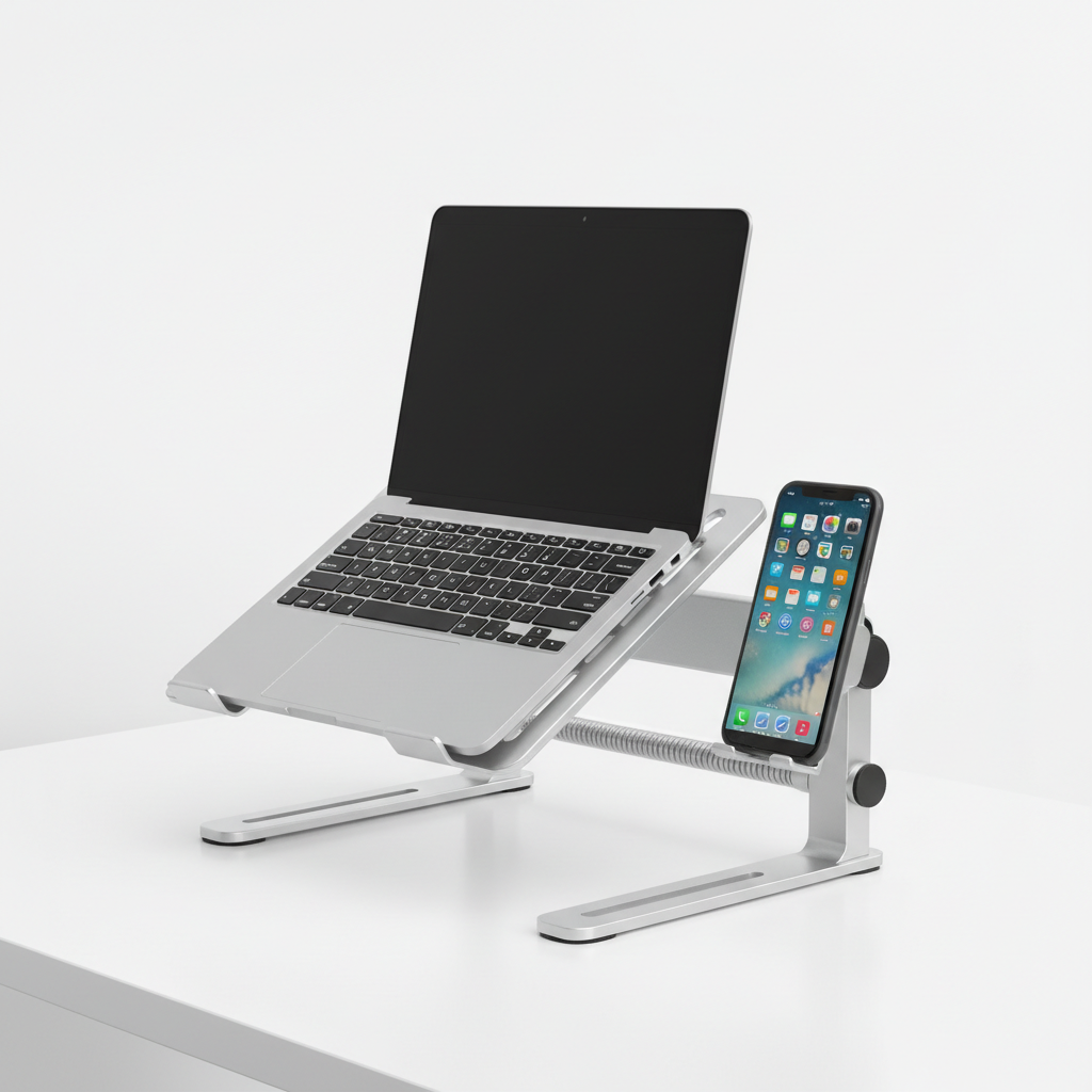 Laptop Stand with Phone Holder