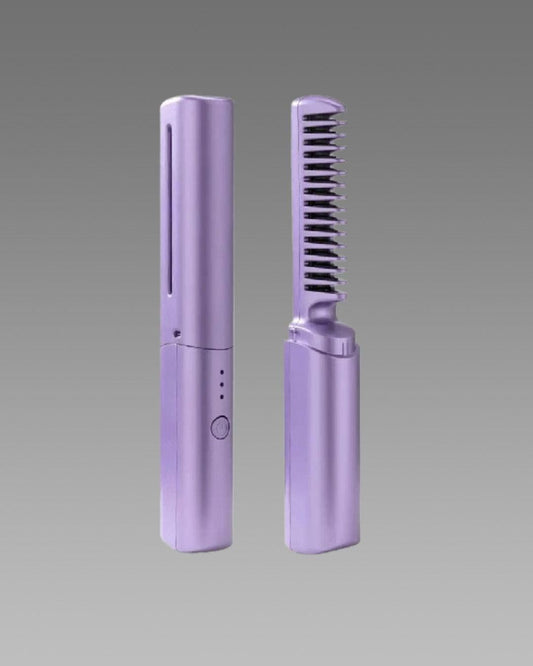Meneflix Portable Mini Hair Straightener - Cordless Rechargeable Hot Comb